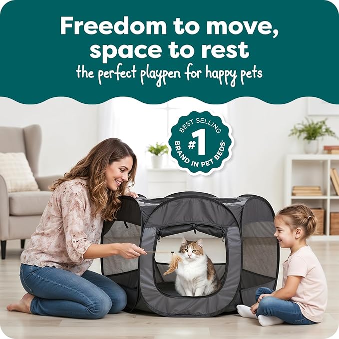 FurHaven Soft-Sided Dog & Cat Playpen, Portable Foldable Indoor & Outdoor Pet - Image 2