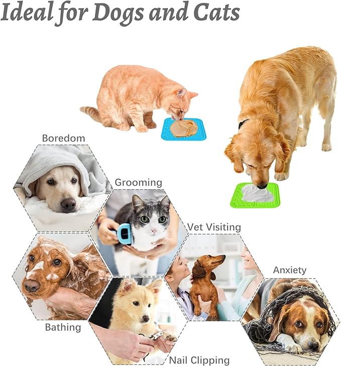 MateeyLife 2PCS Small Lick Mat for Dogs and Cats, Licking Mats for Dog Anxiety - Image 4