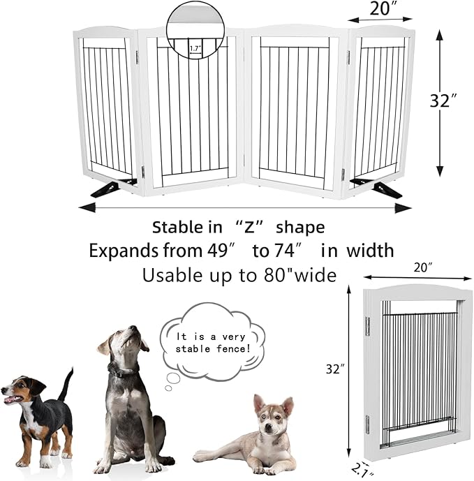 ZJSF Freestanding Dog Fence Indoor, Foldable Dog Gate - Image 7