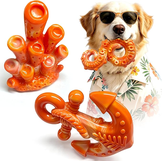 Fuufome Dog Chew Toys for Aggressive Chewers, 3 Pack Tough Nylon Dog Toys for by Fuufome