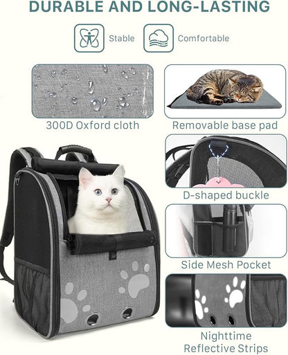 Cat Backpack Carrier with Comfort Handle, Ventilated Cat Backpack with - Image 8