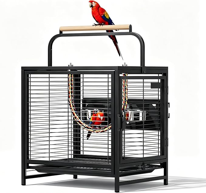 VINGLI Small Bird Cage, 19 inch Travel Carrier Bird Cage by VINGLI