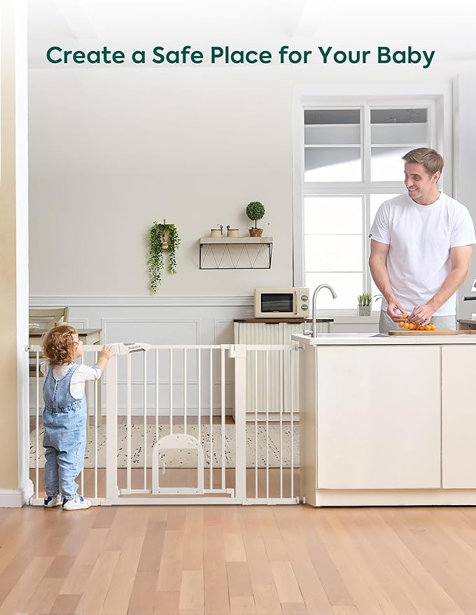 Babelio Baby Gate with Cat Door, CatPrivilege Ⅲ, Extra Wide 29-55" Cat Gate - Image 6