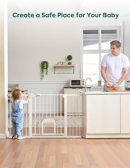 Babelio Baby Gate with Cat Door, CatPrivilege Ⅲ, Extra Wide 29-55" Cat Gate - Image 6