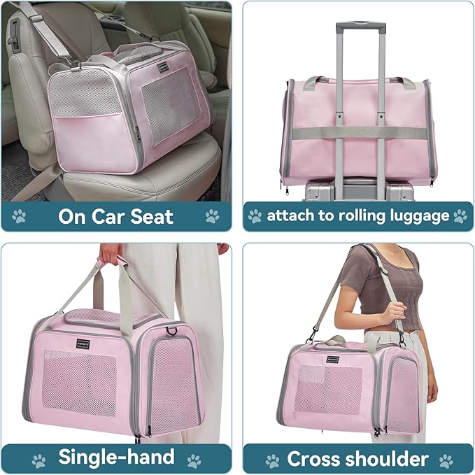 PETSFIT Cat Carrier for Large Cats, Dog Carriers for Small Dogs Under 25 Lbs - Image 2