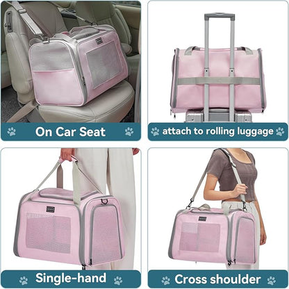 PETSFIT Cat Carrier for Large Cats, Dog Carriers for Small Dogs Under 25 Lbs - Image 2