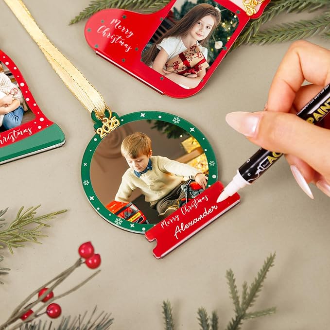 UNIQOOO Jingle Bell Christmas Acrylic Picture Frame Ornaments - Image 6