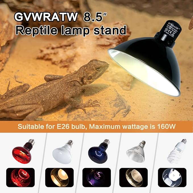 8.5-inch Standard Lamp Dome for Reptile Heating Lamps, Ceramic Heat Emitters - Image 6