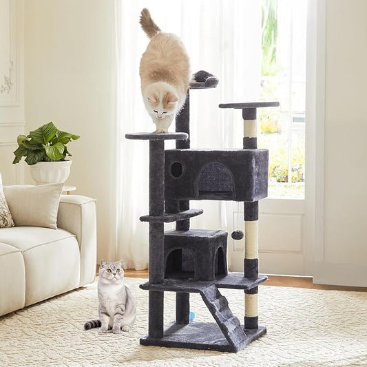 DUMOS 54-inch Indoor Cat Tree Tower –Multi-Level Pet House by DumosLifestyle