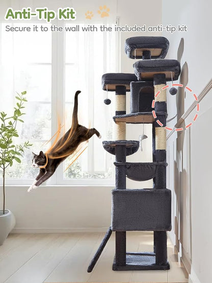 Taoqimiao 76-Inch Cat Tree XXL for Large Cats, Giant Cat Tower - Image 7