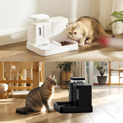 ZOMISIA Gravity Cat Feeder and Water Dispenser, 2 in 1 Cat Self Feeder - Image 8