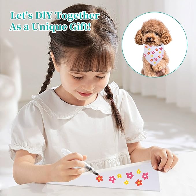 Sublimation DOD Bandanas 4PCS, Heat Transfer Washable Dog Scarf, Blank DIY - Image 4