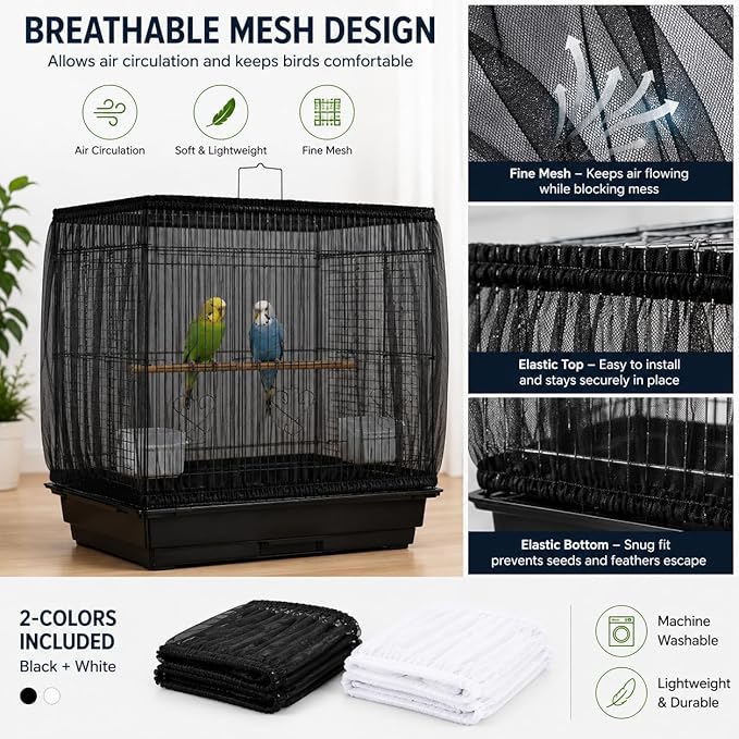 RAINFLOW 2 Pack Bird Cage Seed Catcher - Image 9