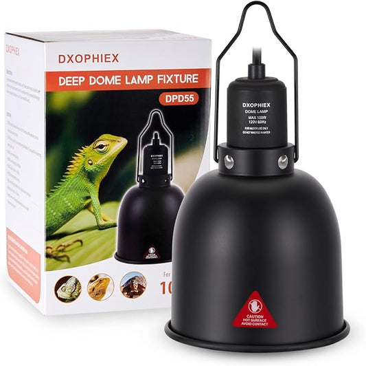 DXOPHIEX 5.5inch Deep Dome Reptile Heat Lamp Reptile Light Fixture UVB Light by DXOPHIEX