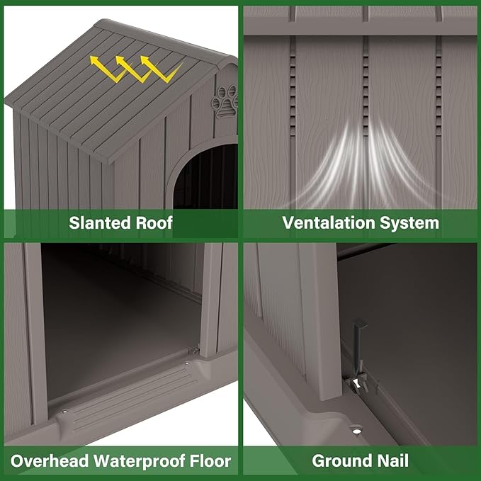 Bifanuo Dog House for Outdoor & Indoor, Waterproof Puppy Shelter - Image 2