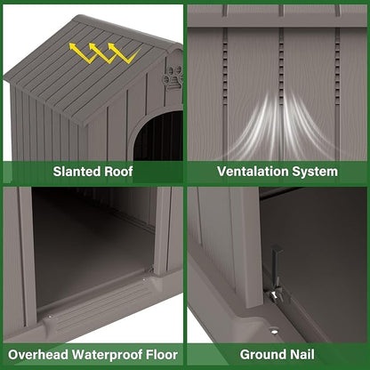 Bifanuo Dog House for Outdoor & Indoor, Waterproof Puppy Shelter - Image 2