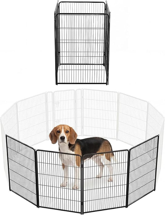 DUMOS Dog Playpen Indoor, Metal 40 Inch 4 Panels Foldable Pet Fence by DumosLifestyle