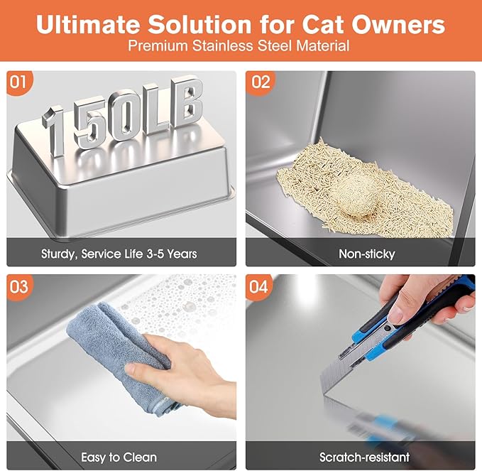 XXL Stainless Steel Litter Box - Image 6