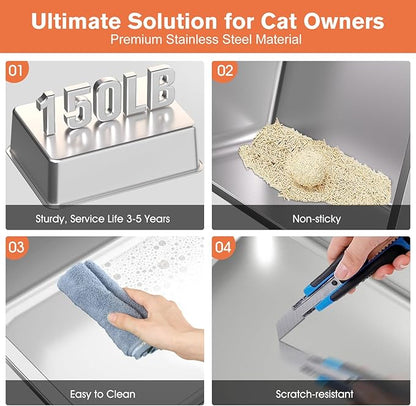 XXL Stainless Steel Litter Box - Image 6