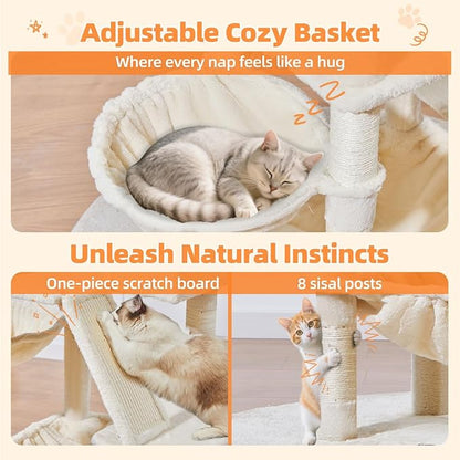 Taoqimiao Cat Tree 57.5-Inch, Cat Tower - Image 6