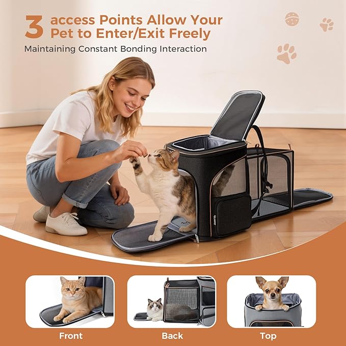 Lekereise Large Cat Backpack Carrier Expandable Pet Carrier Backpack - Image 3