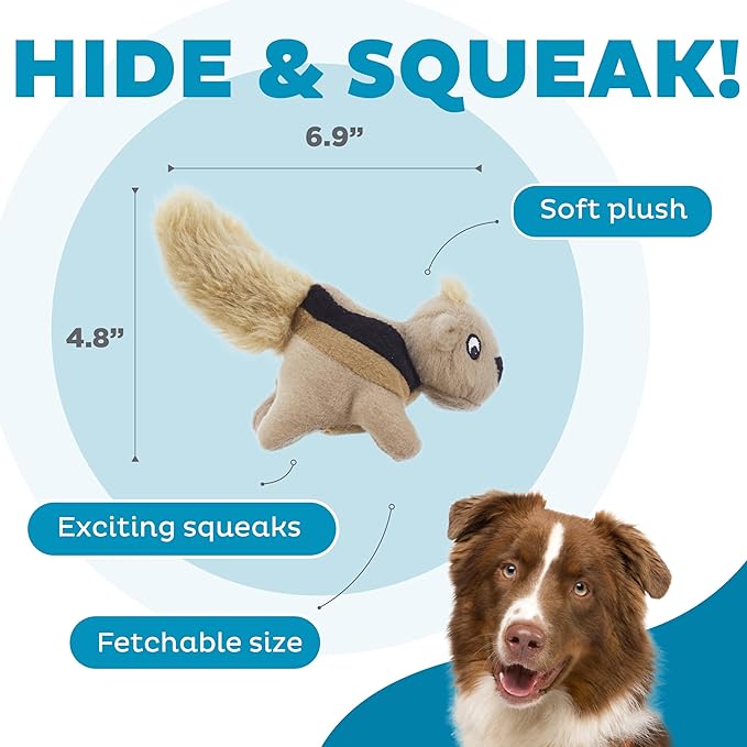 Outward Hound Squeakin’ Squirrels – 3‑Pack Plush Squeaky Dog Toys - Image 3