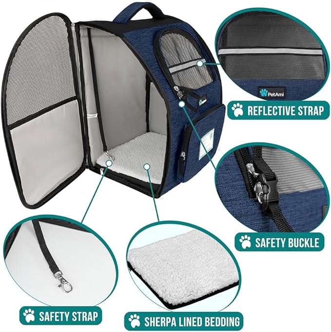 PetAmi Dog Backpack Carrier for Small Medium Dogs Large Cats up to 18 lbs - Image 4