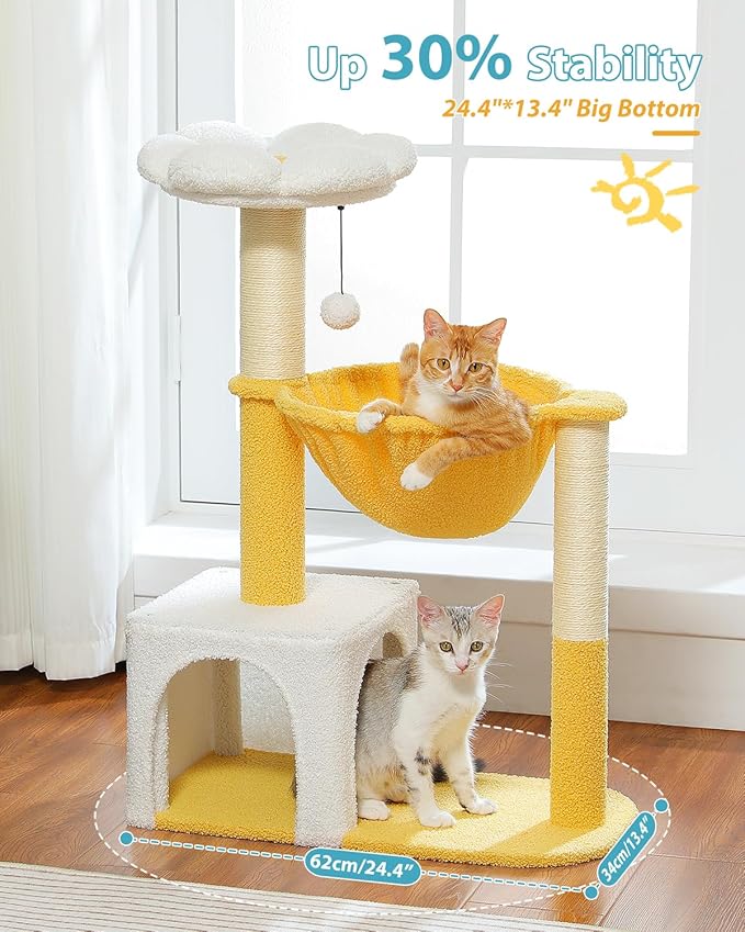 MUTTROS Cute Cat Tree with Flower Top Bed - Image 3