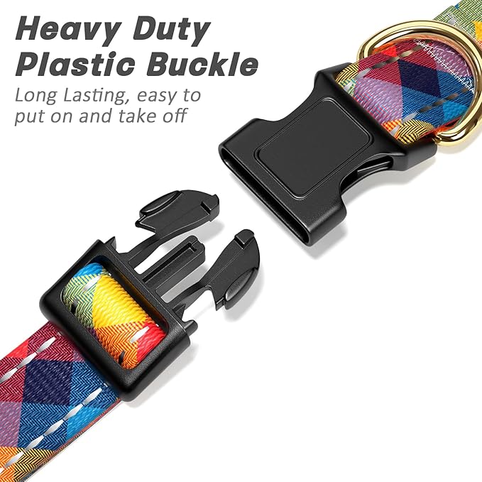 Reflective Dog Collar for Small Dogs, Cute Boho Adjustable Heavy-Duty Nylon - Image 4