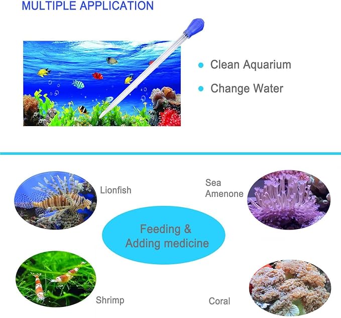 17.7inch Aquarium Siphon/Fish Feeder/Tank Cleaner/Coral Feeding Tube/Water - Image 5