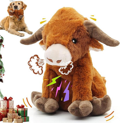 YZHDUXIU Highland Cow Dog Toy, Squeaky Dog Toys Stuffed Plush Puppy Toy by Yzhduxiu