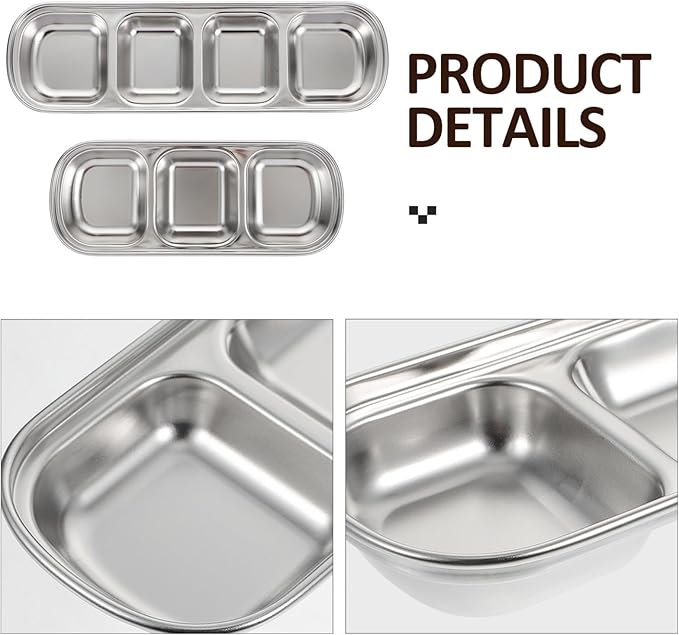 Ipetboom Compartment Pet Tray Food Bowls: 6pcs Stainless Steel Cat Bowl Divided - Image 9