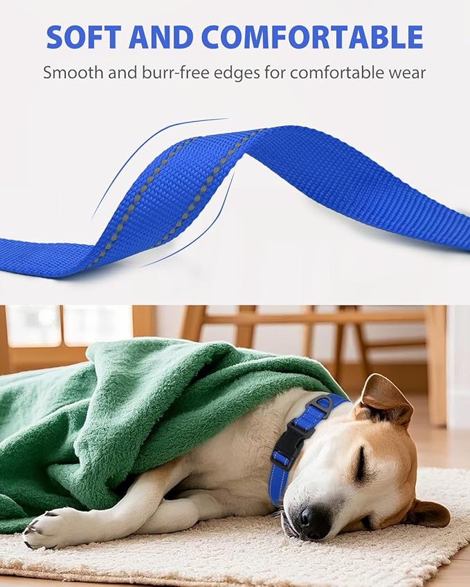 Joytale Extra Large Dog Collar, Wide Double-Sided Reflective Nylon Collar - Image 3