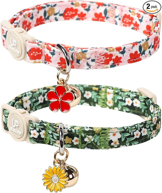 Cat Collar, Pretty Flower Kitten Collars by UPURARAPUP