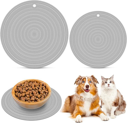 2 Pieces Silicone Pet Food Mat Pet Feeding Mat by Geiserailie