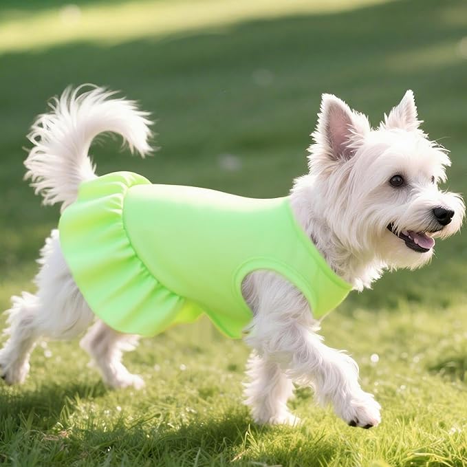 2 Pcs Dog Dresses Cat Skirt Solid Color Dog Clothes Summer Sleeveless Puppy - Image 5