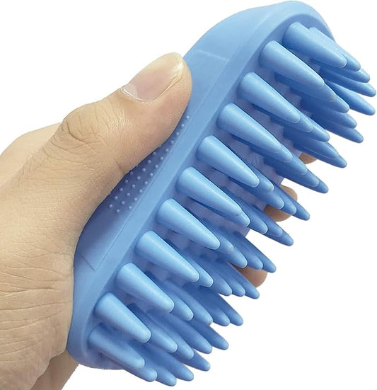 Pet Silicone Shampoo Brush for Long & Short Hair Medium Large Pets Dogs Cats by Zoopolr
