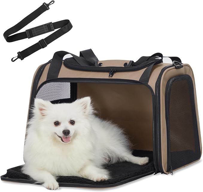 PETSFIT Soft-Sided Cat Carrier for Medium Cats up to 25 lbs, Foldable Pet by Petsfit