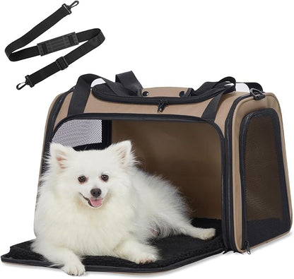 PETSFIT Soft-Sided Cat Carrier for Medium Cats up to 25 lbs, Foldable Pet by Petsfit