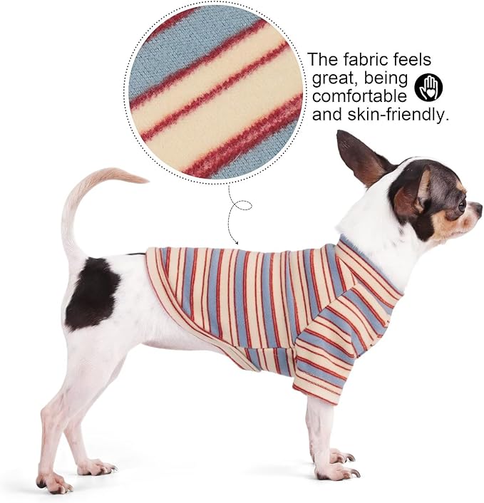 Stylish Striped Block Dog Shirt, Comfortable, Breathable, and - Image 4