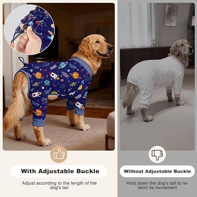 Bienbee Dog Pajamas, 4 Pack Dog Recovery Suit Shedding Suit Cute Soft Puppy - Image 4