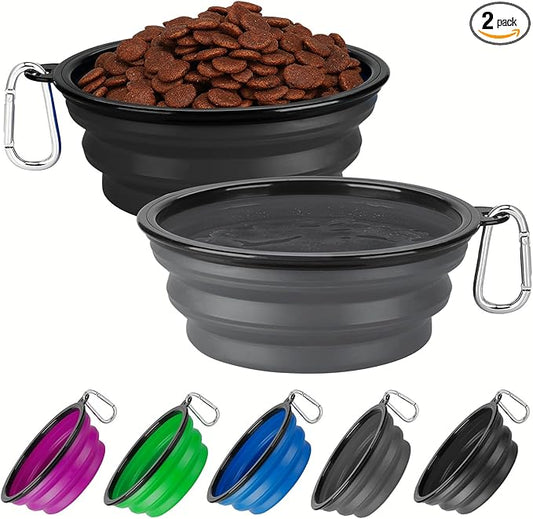 Collapsible Dog Bowl Large 2 Pack, Dog Water Bowls by HOSCAPE