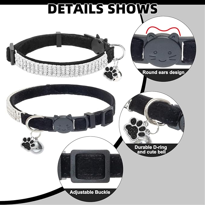 EXPAWLORER Soft Velvet Safe Cat Collars - Image 3