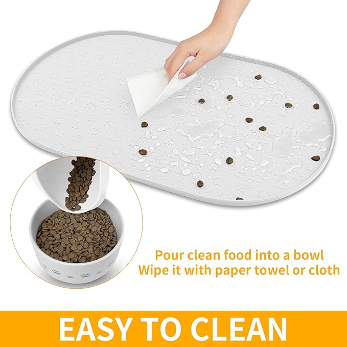 KPWACD Pet Placemat for Dog and Cat, Anti-Slip Waterproof Dogs Feeding Bowl Mat - Image 6