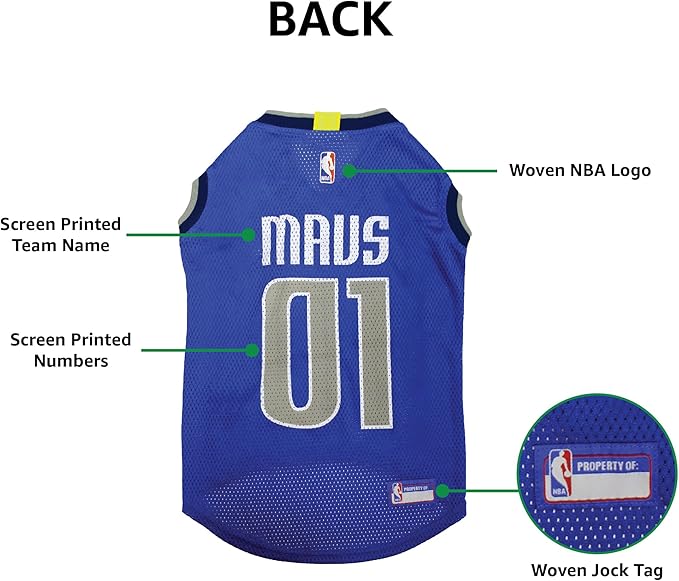Pets First NBA Dallas Mavericks Dog Jersey, XX-Large- Tank Top Basketball Pet - Image 7