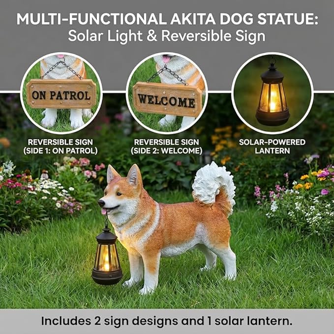 Shiba Inu Dog Garden Statue - Image 2