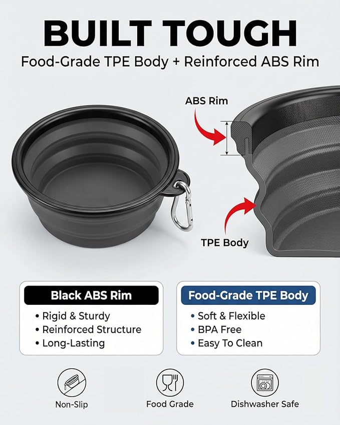 Collapsible Dog Bowls for Travel, BPA Free - Image 2
