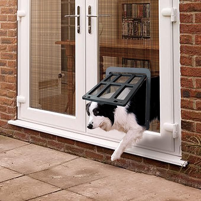 Dog Door for Screen Door with Magnetic Auto-Close, Lockable Doggy Door for - Image 3