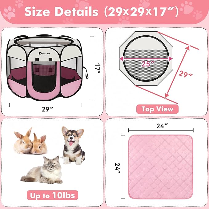 Dog Cat Playpen Indoor Outdoor for Puppy Pet Dogs Cat Recovery After Surgery - Image 2