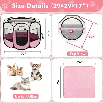 Dog Cat Playpen Indoor Outdoor for Puppy Pet Dogs Cat Recovery After Surgery - Image 2